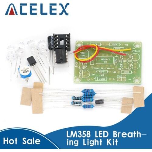 LM358 LED Breathing Light Kit Electronic Production Suite Electronic Kits DIY Parts Breath Light DIY Kit PCB laboratory