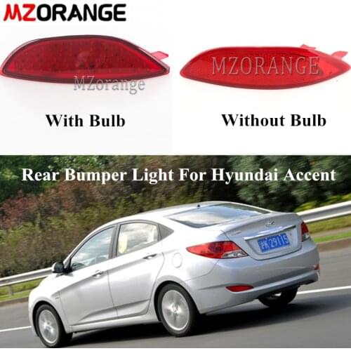 MZORANGE 2Pcs Rear Bumper Lamp For Hyundai Accent/Verna/Solaris 2008-2015 Reflector Brake Light For Brio LED Bulb Tail Stop Lamp