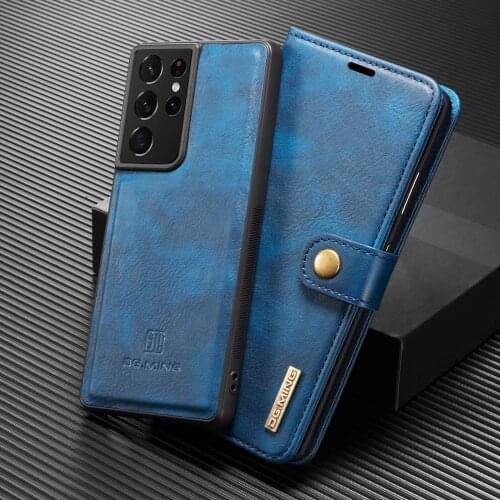 S21 Plus Magnetic 2 in 1 Removable Wallet Flip Case For Samsung Galaxy S21 Ultra 5G Case Luxury Detachable Leather Back Cover