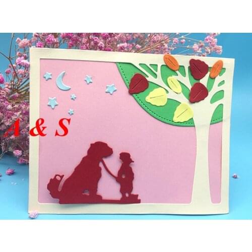 S24 Boy And Dog METAL CUTTING DIES Scrapbook card paper craft party decoration embossing stencil cutter