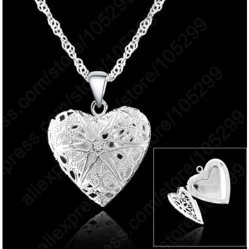 Fashion Women Heart-Shaped Crystal Pendant Necklace 925 Pure Woman Jewelrys For Wedding/Engagement Gifts
