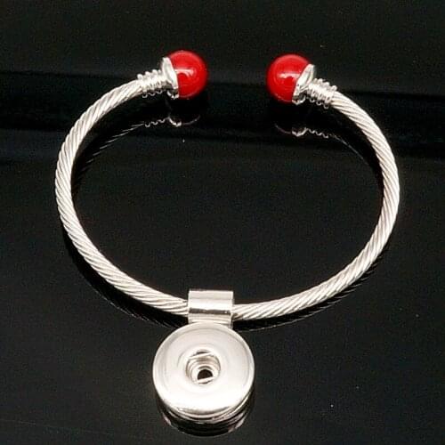 Fashion Silver color/Golden beads 4styles metal snap bracelet bangle fit 18MM snap buttons wholesale SG0019