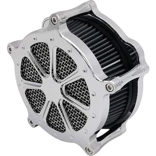 Motorcycle Turbine Air Cleaner Intake Filter Kit Cnc Cut Chrome for Harley Sportster XL 883 XL 1200 2007 - up Fitment-A