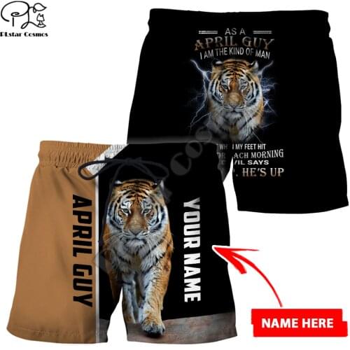 PLstar Cosmos Beautiful Tiger Mens Shorts Cool Fashional Summer Animal Casual Shorts Harajuku 3D Printed Loose Beach Style-T28