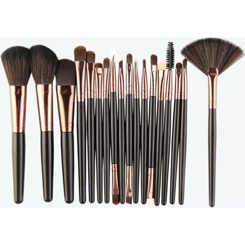 Makeup brushes Set 18pcs Black Professional Make up Brush Natural Hair Foundation Eyeshadow Concealer Lip Eye Powder Blushes