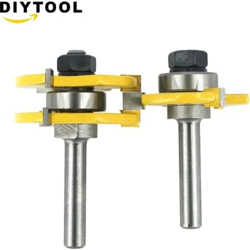 2Bit T-shape Tongue & Groove Router Bit Set 3/4" Stock 1/4" Shank Wood Milling
