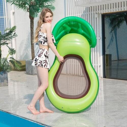 Inflatable Pool Float with Canopy Lounge Chair Floating Row Summer Beach Water Party Toy for Adult Kids