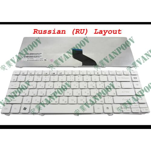 New Notebook Laptop Keyboard FOR Gateway NV49C Series, Packard Bell EasyNote NM85 NM86 NM87 White Russian RU Version - NSK-AM40R