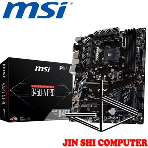 NEW MSI B450 A-PRO Socket AM4 Supports DDR4-3466+(OC) Memory USB 2.0 & PS/2 DVI-D & VGA HDMI & USB 3.1 Gen1 USB 3.1 (Gen2)