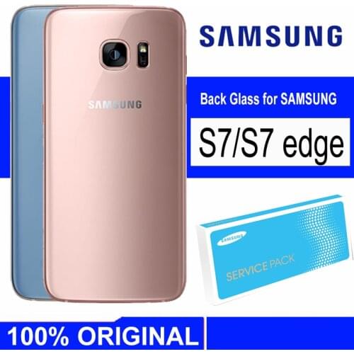 Original Back Glass SAMSUNG Galaxy S7 edge Back Battery Cover Rear Door Housing Glass Panel with Camera Lens