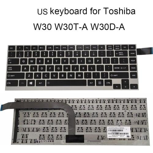 OVY replacement keyboards for Toshiba satellite W30 W30T W30DT W35 DT US English black laptop keyboard silver frame new works