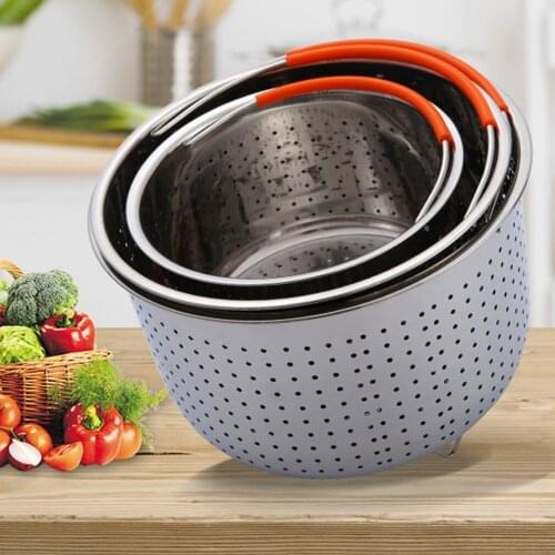 304ss Stainless Steel Steam Basket Rice Cooker Steaming Grid Pressure Cooker Anti-scalding Steamer Fruit Cleaning Basket