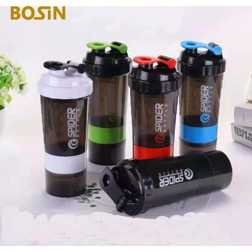 500ml Portable Sport Protein Powder Water Bottle Outdoor Travel Plastic Drinking Fitness Gym Bottle Blender Sports Water Cup