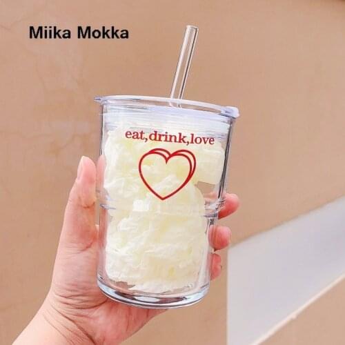 Kawai Portable Polka Dot Thermal Insulated Tea Coffee Mug Cup Reusable glass cup Friendly Travel Mugs