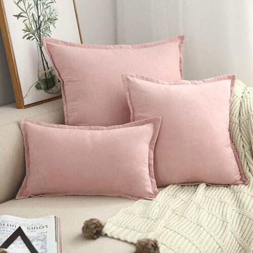 Frilled Nordic Light Luxury Square Hugging Pillowcase Suede Bedside Cushion Pillowcase Hugging Pillowcase 45*45/60*60cm