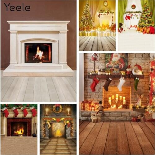 Yeele Professional Photography Backdrops White Fireplace Interior Wood Floor Portrait Photographic Backgrounds For Photo Studio