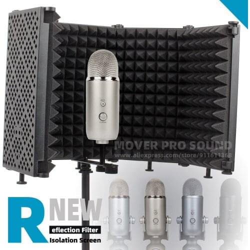Foldable Noise Reduction Sound Absorbing Microphone Sponge For Blue Yeti Pro USB Mic Reflection Filter Recording Screen Shield