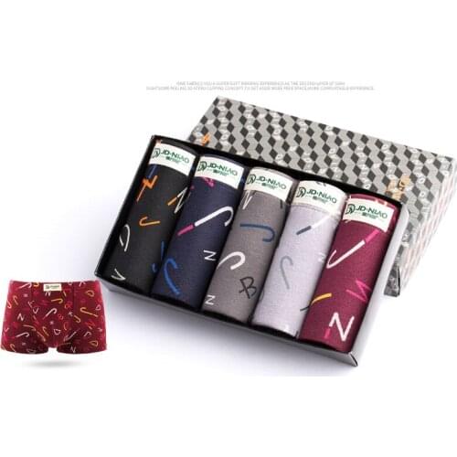 New 5Pcs/Lot Mens Panties Boxer Shorts Panties Solid Shorts Brand Underpants Men 100% Cotton Breathable Mid Waist Shorts Hot