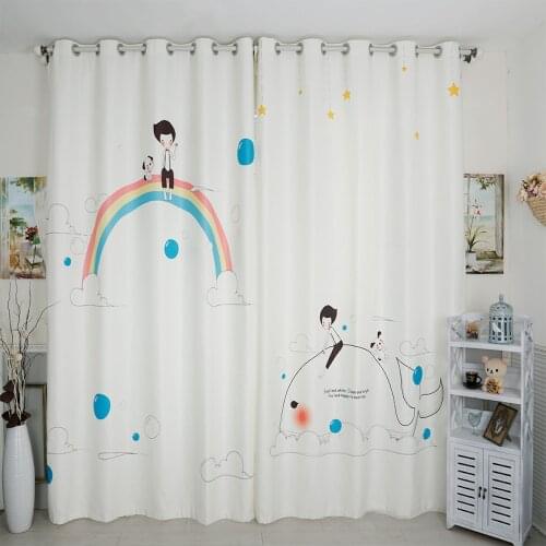 Custom Made 2x Grommet Window Curtain Nursery Kids Children Room Window Dressing Tulle 200x260cm Girl Rainbow Dolphin White