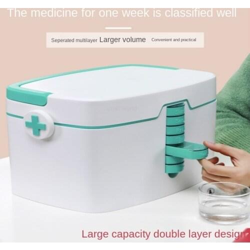 Large-capacity medicine box family multi-layer medicine storage organizer first aid box doctor visiting box drawer organizer