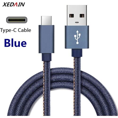 Denim Braided Micro Type C Cable USB Charger Cable Cord for Samsung S8 Xiaomi Huawei P9 P10 plus USB Type-C Fast Charging Cables