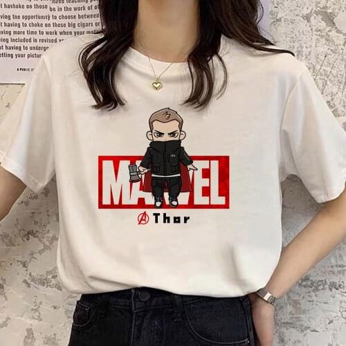 Fashion Cartoon Marvel T-Shirt Thor Women Tshirt Anime Graphic Short Sleeve Female Clothes Dropship Tee Tops