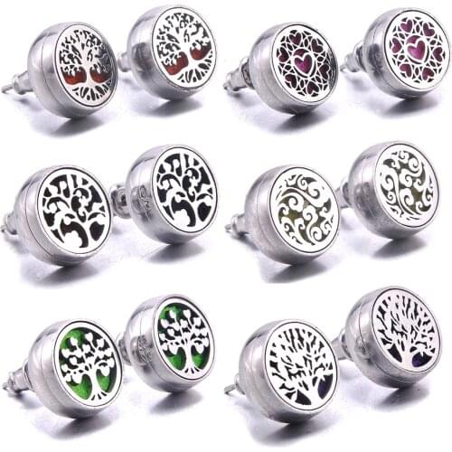 High Quality Aromatherapy Perfume Diffuser Stud Earrings Butterfly Rose Fashion Women Charm Earrings Creative Jewelry Party Gift