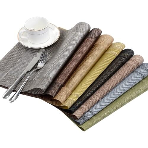 1 pcs PVC antiskid heat insulation European table mat wash free environmental protection plate dishes Western food mat coasters