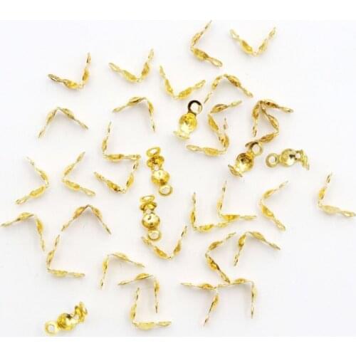 100pc 4x7mm Gold Silver Color Loops Ball Chain End Crimp Beads Connector For Jewelry Making Finding Diy Accessories Wholesale