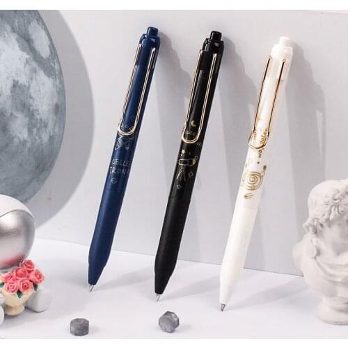 3pcs Space Gel Pen Set Galaxy Astronauts Click Type 0.5mm Ball Point Black Color Ink Office School Supplies H6379