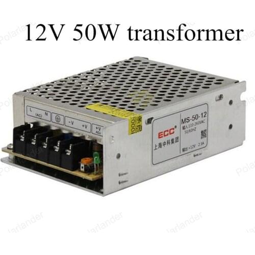 AC 220V 50~60HZ to DC 12V LED strip Driving mini size power supply 50W High quality Insulating aluminum Lighting Transformer