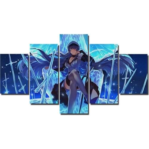 Akame ga Kill Esdeath 5 Panels Room Decoration Wall Pictures for Living Room A0001