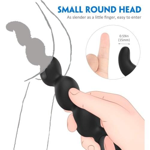 Anal Beads Butt Plug Large Flexible Silicone Anus for Men Women and Couples Waterproof Prostate Massager Sex Toy Beginners Users