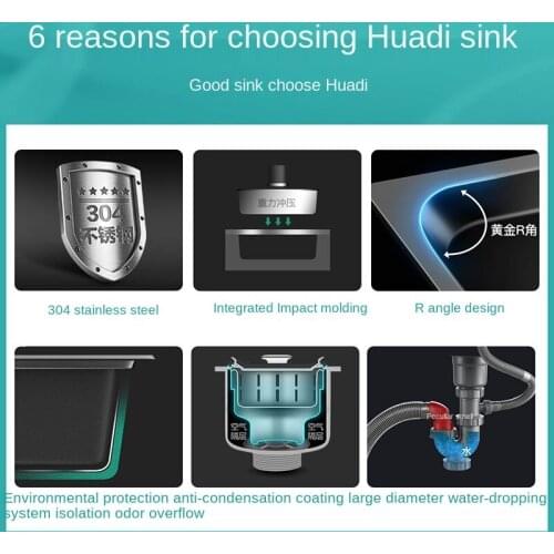 Kitchen Sink Large Single Sink Washing Basin 304 Stainless Steel Sink Scullery Hand Washing Thickened Household