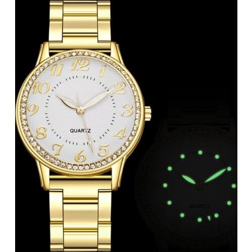 Brand Women Watches Fashion Circular Ladies Quartz Watch Bracelet Set Golden Dial Simple Rose Gold Mesh Luxury Watches Women#3