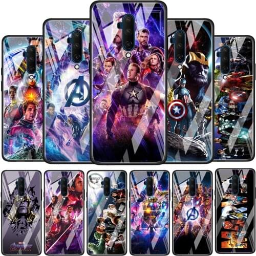 Marvel The Avengers Tempered Glass Cover For OnePlus 9 R 8T 8 Nord Z 7 7T Pro 5G Silicone Phone Case Coque Shell