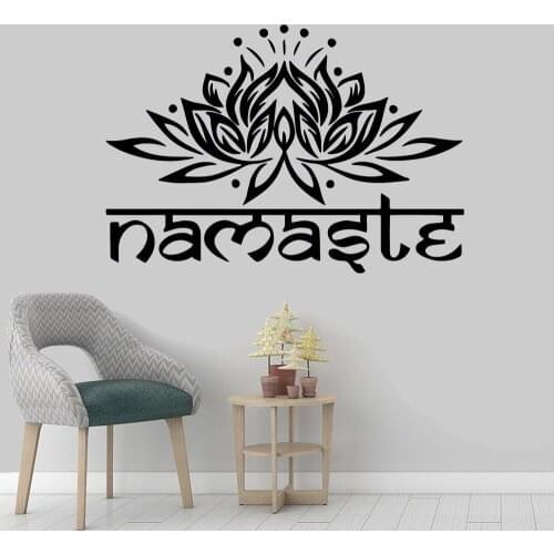 Lotus Flower Om Sign Hinduism Yoga Meditating Vinyl Wall Decal Stickers Home Decor New Design Waterproof Vinyl Poster ov68