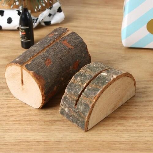 Log Photo Clip Bark Stump Crafts Retro Country Home Decoration Stakes Wedding Hotel Table Card Hotel Party Wedding Decoration