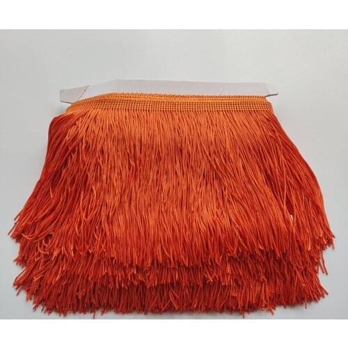 15CM Long 1 Meters Deep Orange Lace Fringe Trim Polyester Tassel Fringe Trimming For Dress Stage Garment Curtain Accessories
