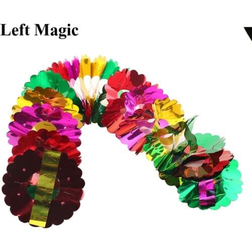 Garland ( Pull flower,Medium )/Sequins Flower Waterfall Magic Tricks Appearing Flower Magia Stage Gimmick Prop Accessories
