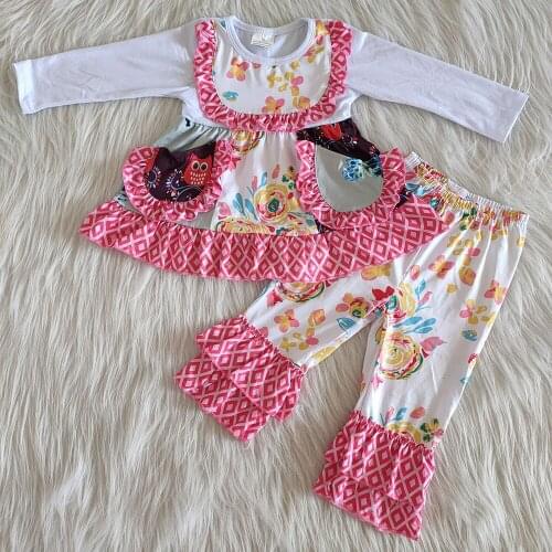 2020 Hot Sale Children Clothing Cute Girls Clothes with Bag Wholesale Kids Boutique Clothing Toddler Baby Girls designer clothes