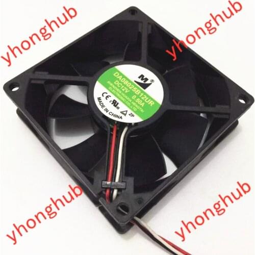 M / Huaxia Mengtai DA08025B12UR DC 12V 0.5A 80x80x25mm Server Square Fan