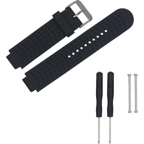 Soft Silicone Strap Replacement Watch Band For Garmin Forerunner 230/235/220 Strap Black