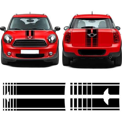 Car Head Front Hood Bonnet Sticker Decal Rear Trunk Stripe Sticker Decor For MINI Cooper S One R55 R56 R60 R61 F54 F55 F56 F60