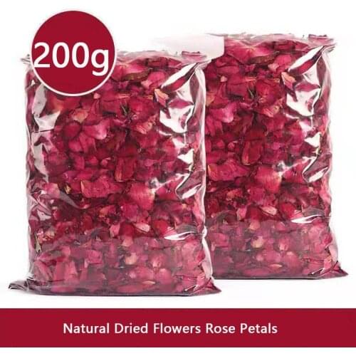 200g Natural Dried Flower Roses Petals Preserved Rose Birthday Cake Decoration Beauty Bathing Soaking Rozenblaadjes Wholesale