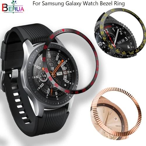 New smart watch Cover For Samsung Galaxy Watch 46MM/42mm/gear s3 frontier Bezel Ring Adhesive Cover Anti Scratch Stainless Steel