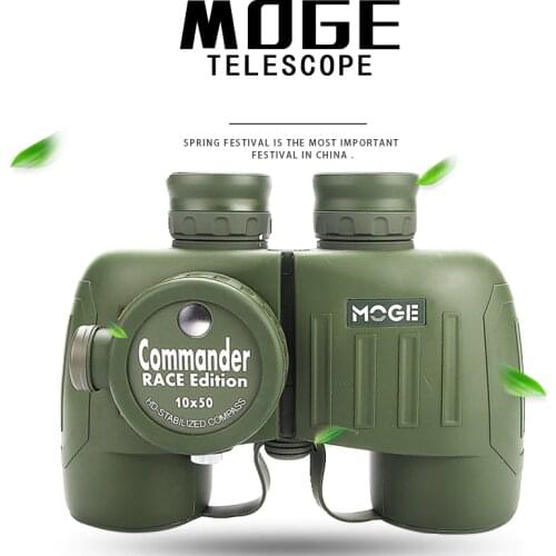 New HD Military Binoculars Powerful 10X50 Big Compass Nautical Waterproof Night Vision Outdoor Telescope For Hiking And Hunting