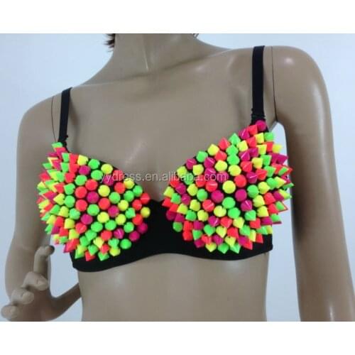 Nightclub wear bras belly dance beaded bras sexy revit bras wear