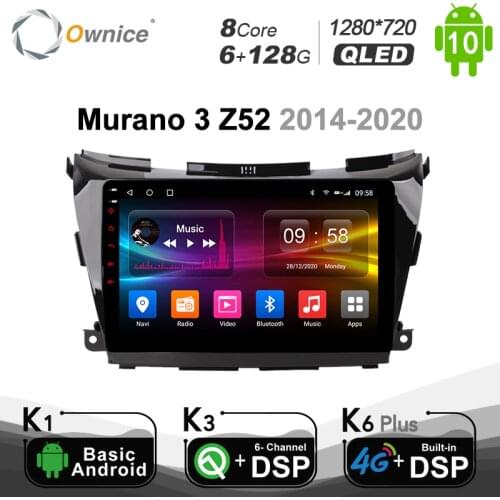 Ownice 8 core Android 10.0 GPS Navi DVD Radio Player 6G+128G For Nissan Murano 3 Z52 2014 - 2020 4G LET 1280*720 DSP SPDIF