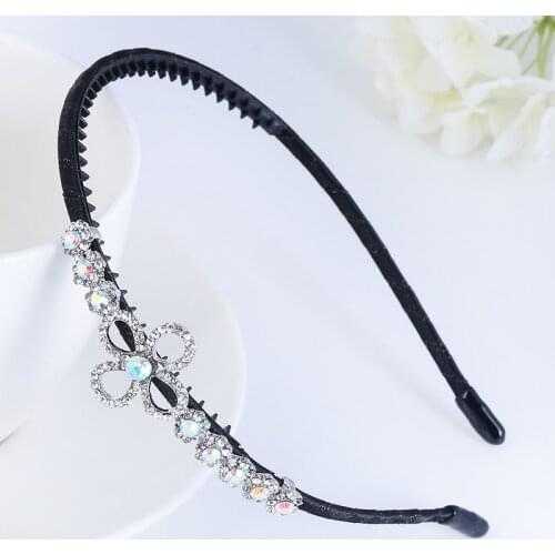 Korean Simple Flower Headband Big Rhinestone Festival Floral Hair Accessories for Girls Best Selling 2018 Products